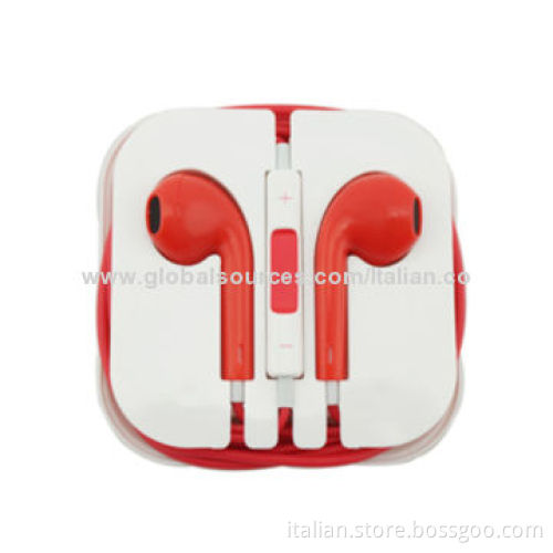 Colorful In-ear Earphones for iPhone 5/5S/5C with Volume Control and Mic